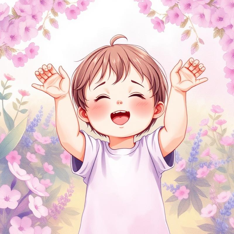 Enfant exprimant ses émotions joyeusement